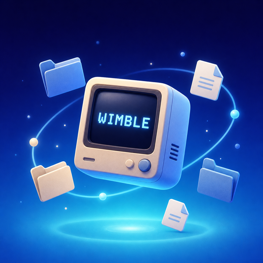 A tiny Wimble computer with orbiting files